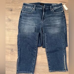 Talbots Slim Ankle Gem Split Hem Jean Size 10 NWT
